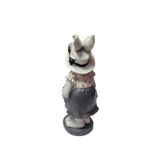 Rabbit with blue flower apron 21cm