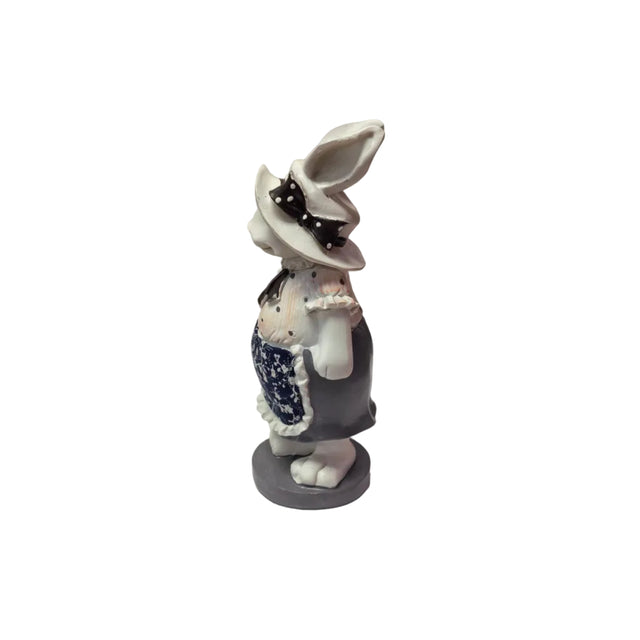 Rabbit with blue flower apron 21cm