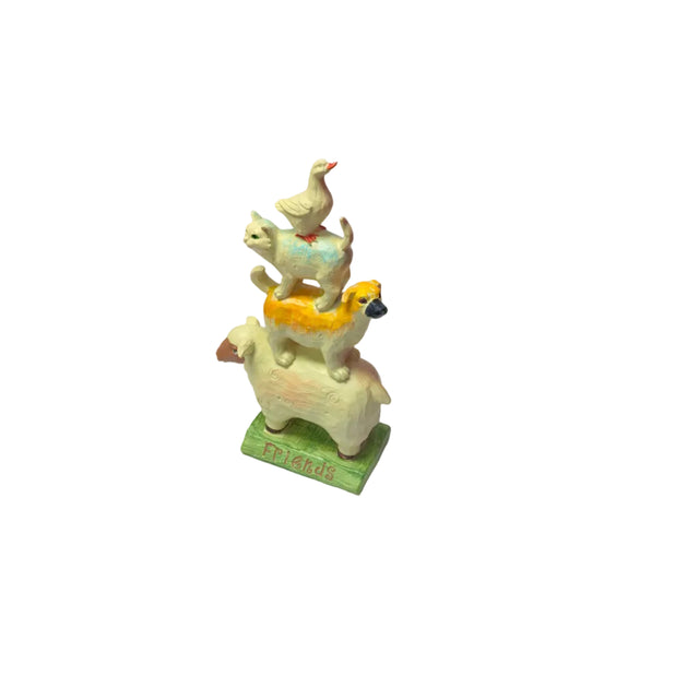 Ceramic duck on cat on dog on sheep 29cm