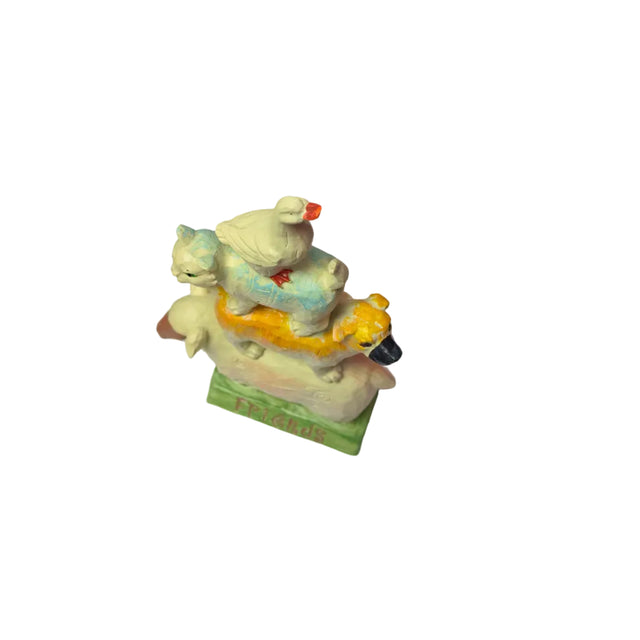 Ceramic duck on cat on dog on sheep 29cm