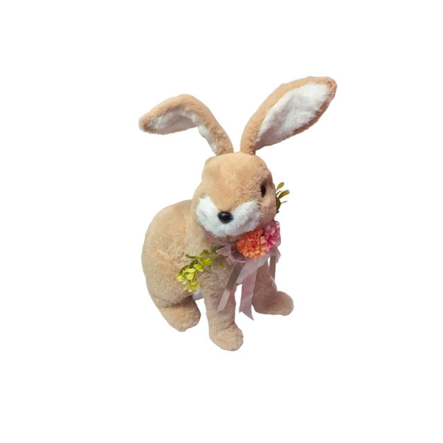 Rabbit with pink flowers and legs apart 35cm