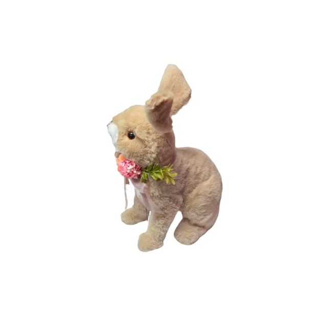 Rabbit with pink flowers and legs apart 35cm