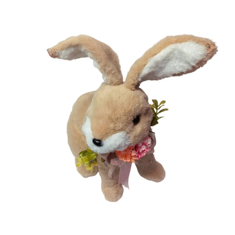 Rabbit with pink flowers and legs apart 35cm