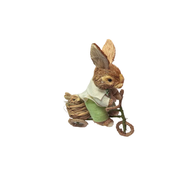 Grass Bunny On Bicycle 38cm