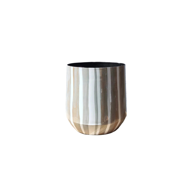 Planter iron 20x20x21cm Enamel striped design