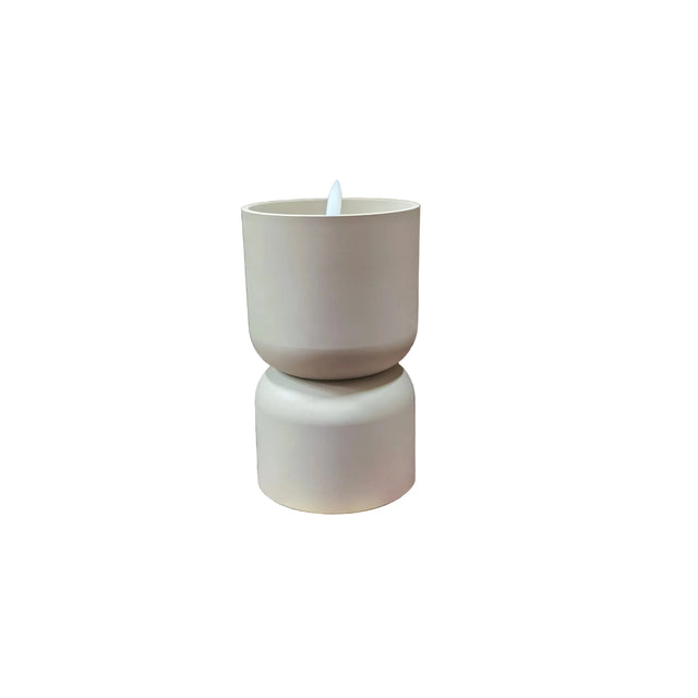 LED Candle 10x16.5cm - Taupe