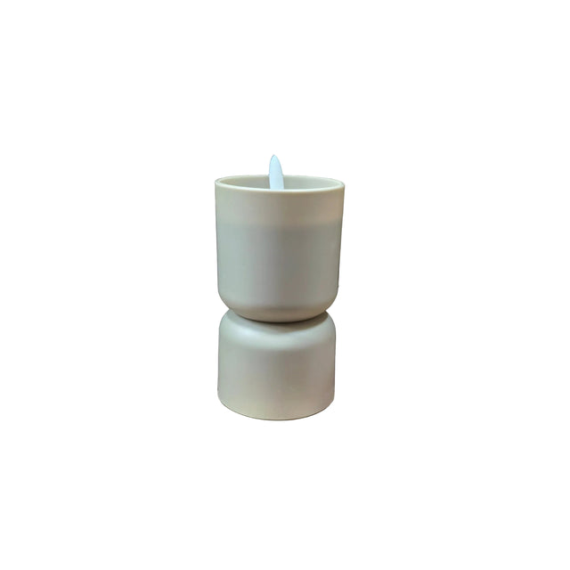LED Candle 7.5x13cm - Taupe