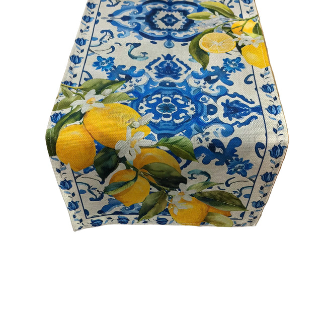 Table runner with lemons 33x275cm