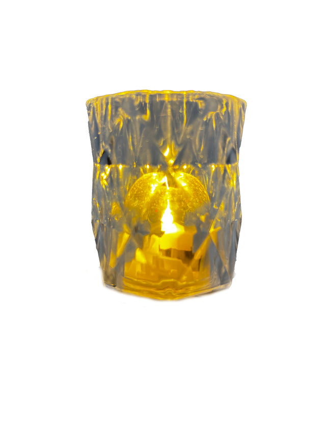 Lamp, Transparent Acrylic Mini Deco Lamp Warm White Led 4.7x4.7x5.7Cm