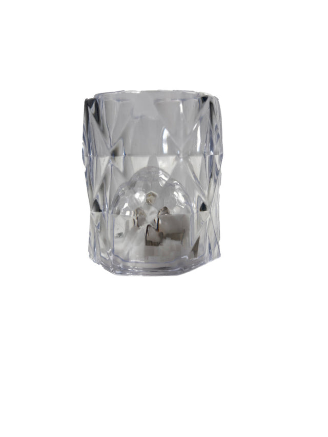 Lamp, Transparent Acrylic Mini Deco Lamp Warm White Led 4.7x4.7x5.7Cm