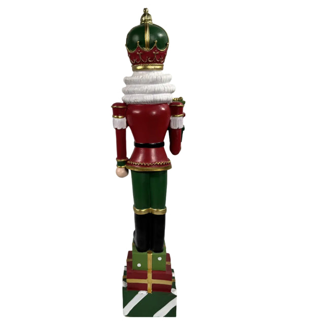 Green And Red Nutcracker On Gift Boxes 11.8x8.5x50.8cm