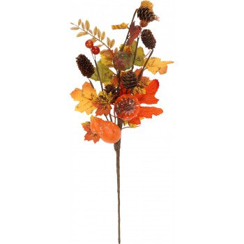 Autumn Pumpkin and Berry Stick, 20X5X40cm, Orange