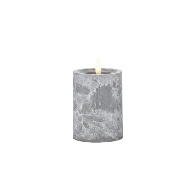 Led candle 7.5x10cm - Concrete look