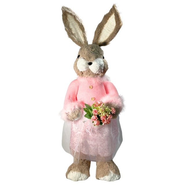 XL Mrs Bunny with pink flowers