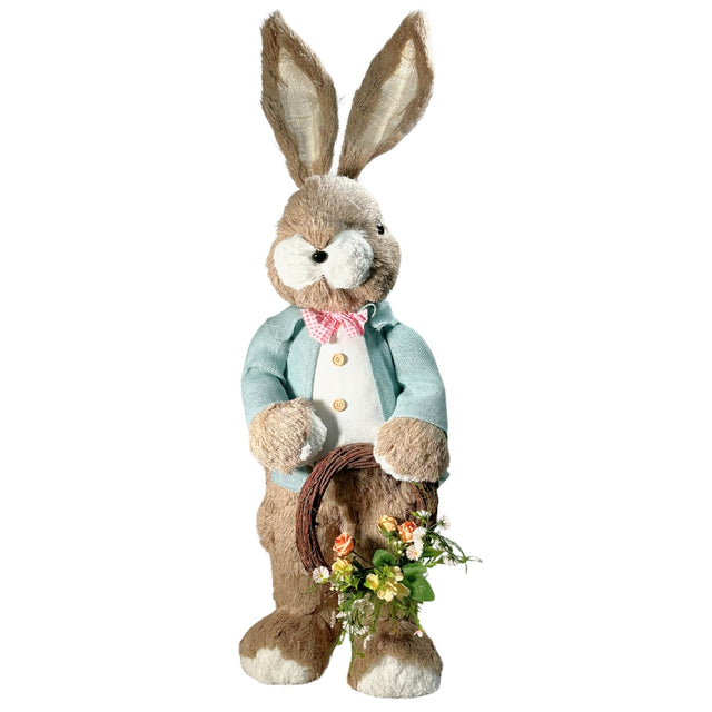 XL Mr Bunny with Pink Flowers