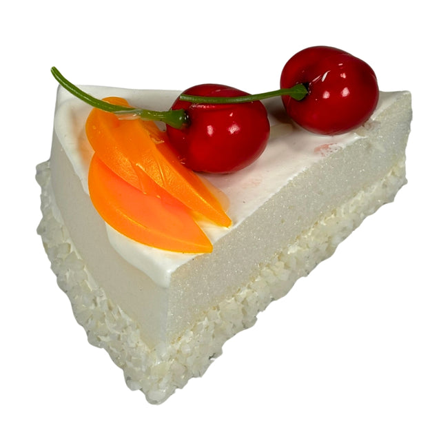 Cake Slice - White Icing With Peach