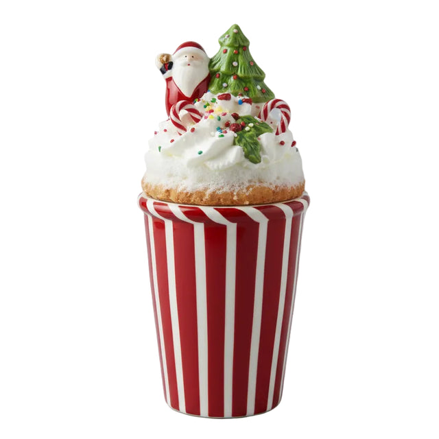 Cookie jar milkshake 14x28cm white & red