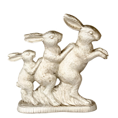 3 Silver dancing bunnies