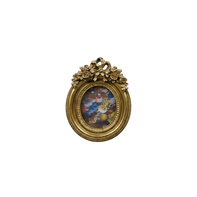 Round photo frame 6.35cm - gold