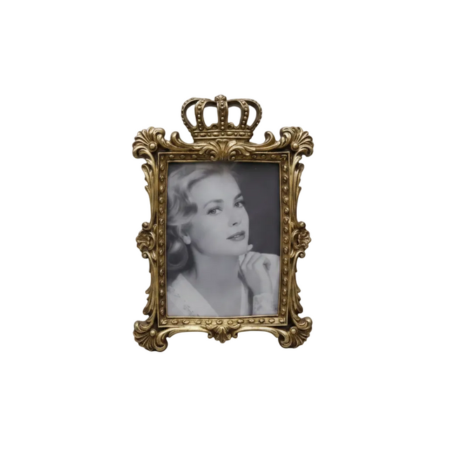 Photo frame with crown 14.478cm - gold