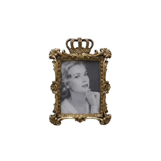 Photo frame with crown 11.684cm - gold