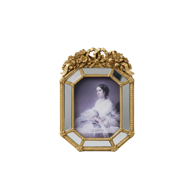 Photo frame with mirror design 11.684cm - gold