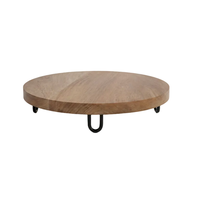 Serving board mango wood with feet 29.5x6cm