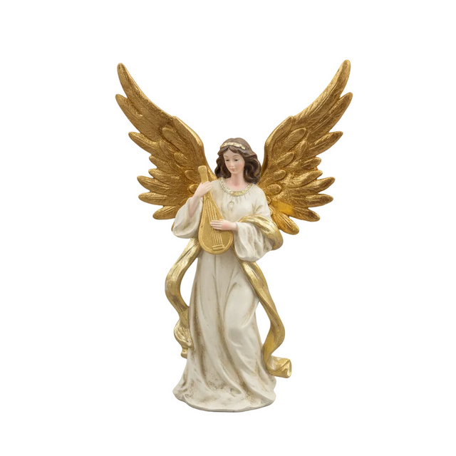 Angel with banjo 25.3x12x45.5cm