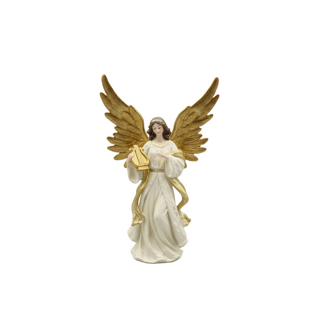 Angel with harp 25.3x12x45cm