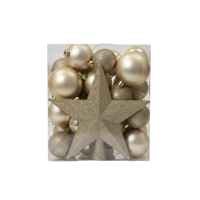 Bauble pearl mix 33psc 8cm