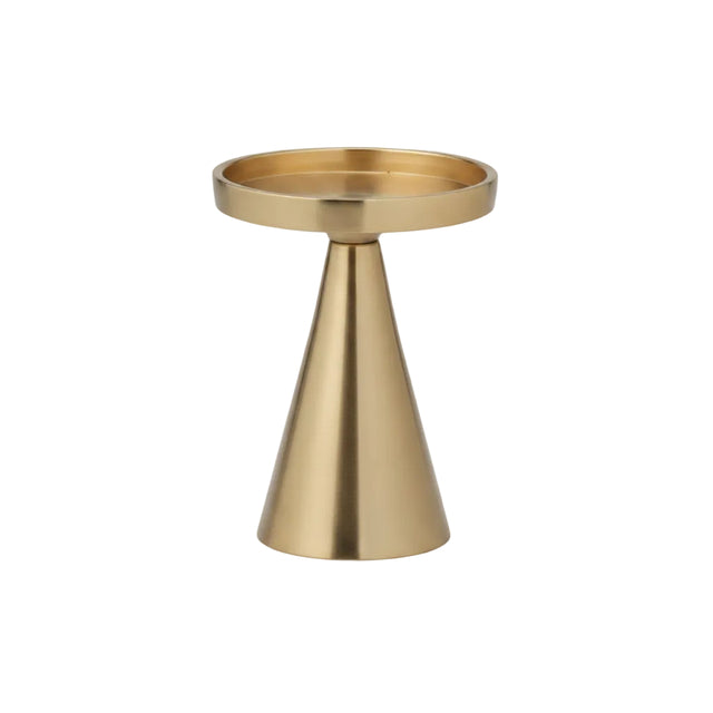Candle holder, Aluminium 10x10x13cm - Gold