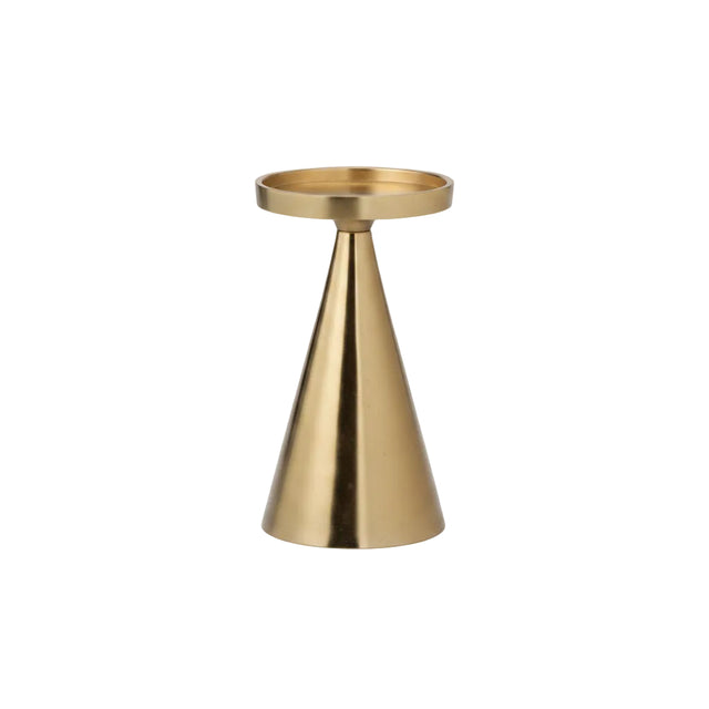 Candle holder, Aluminium 10x10x17cm Gold