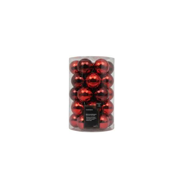 Baubles red mix 34psc 8cm