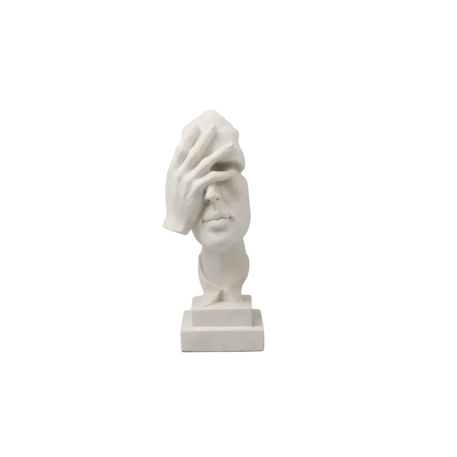 Statue- silence is gold - see no evil 12.5x33cm