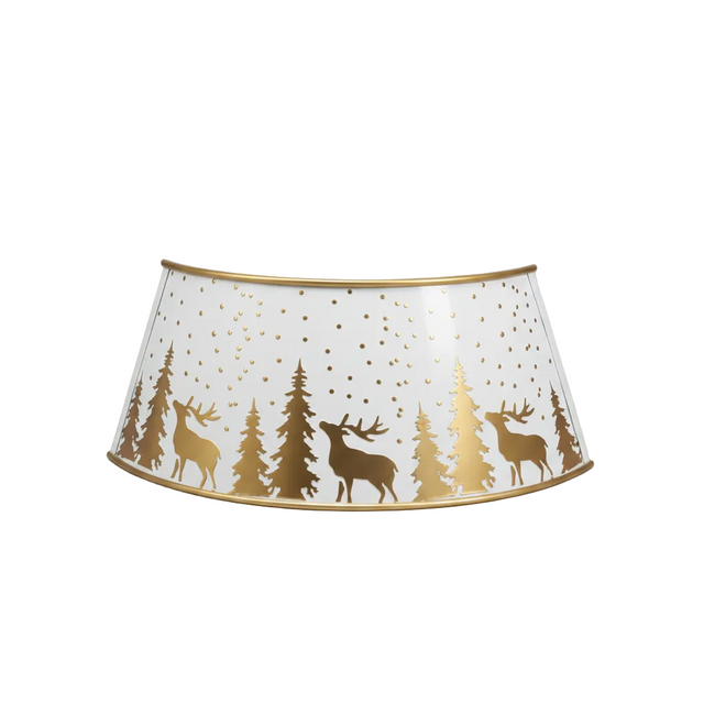Christmas tree skirt - gold & white 66x66x23cm