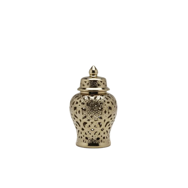 Gold ginger jar 14x23cm