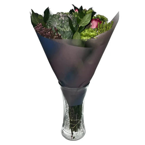 Korean bouquet wrap 3 - Faded blend design dusty pink with dark blue pack of 20