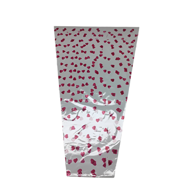 Flower Sleeves PP Red heart 30X45X10X30Un - 100 pack