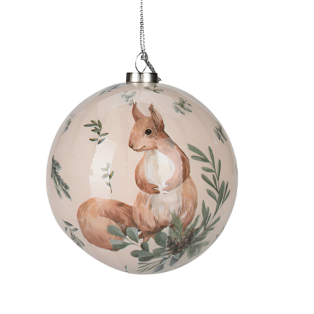 Xmas Ball 10cm Animal - Squirrel