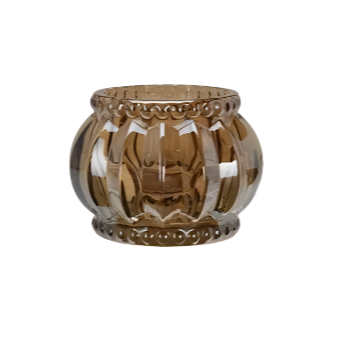 Candle Holder Glass 7cm - Light brown