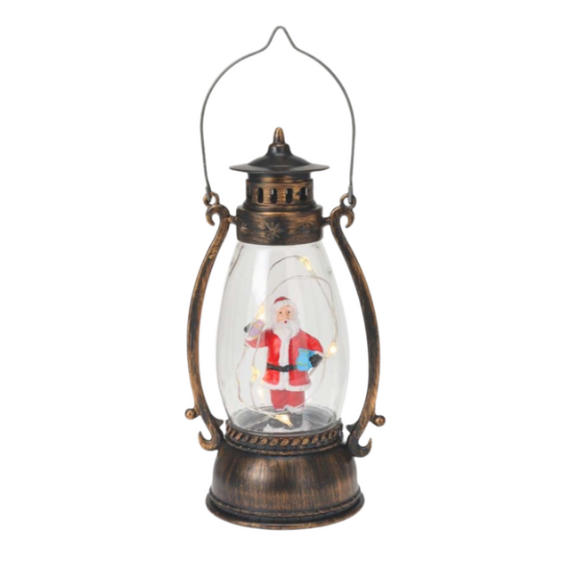 Lantern warm white Led, 7.4x6x14cm, Santa