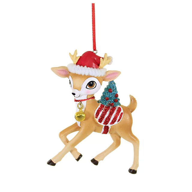 Resin Peppermint Reindeer Boy 10.66Cm