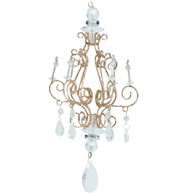 Gold Chandelier With Candles Hanging Ornament