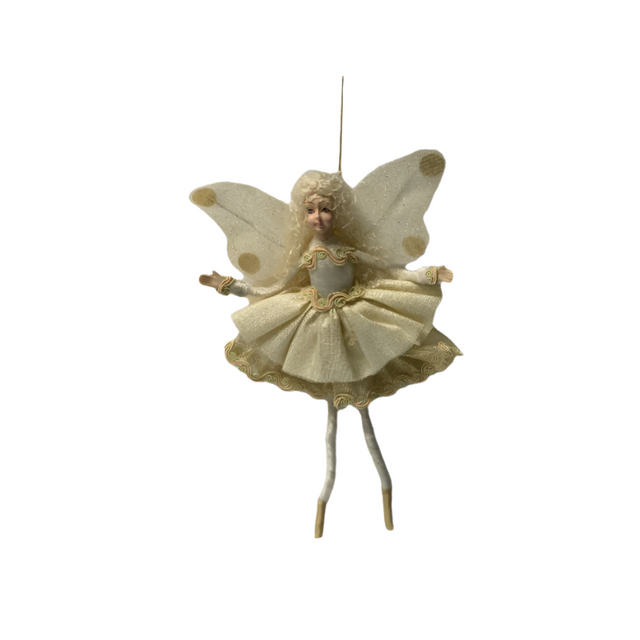 Fairy With Light & Dark Gold Dress 32Cm