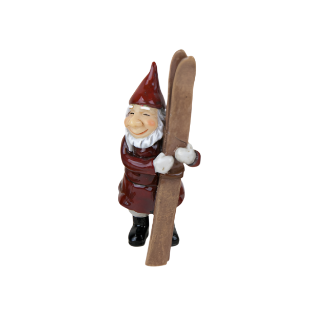 Little Elf On Ski'S - Red Shirt And No Moustache 8X7Cm