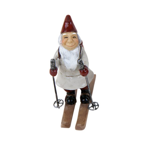 Little Elf On Ski'S - Grey Shirt And No Moustache 8X7Cm
