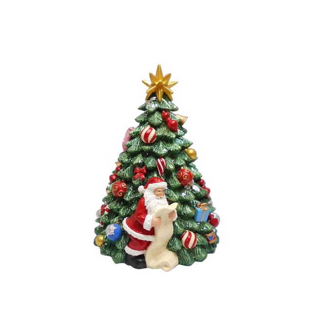 Santa with Christmas tree 15cm