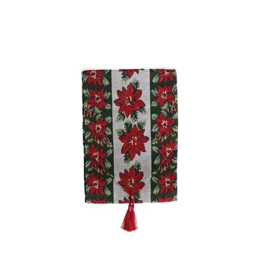 Christmas table runner 33x240cm - Green and red Poinsettia's