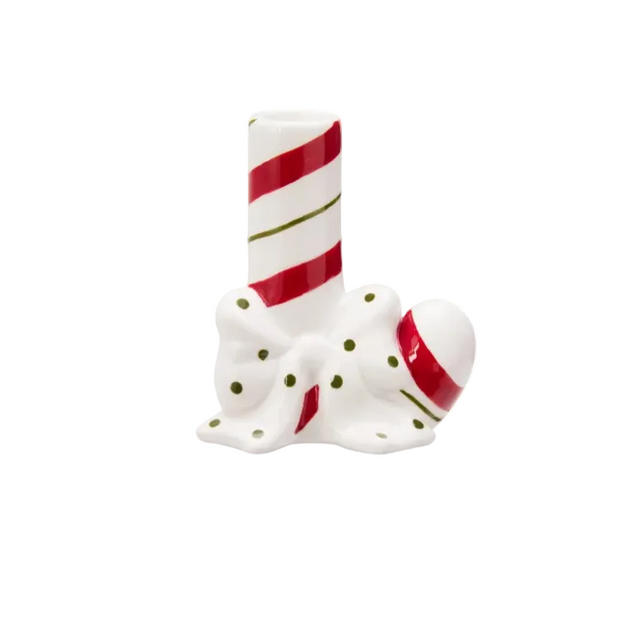 Candy cane shaped candle holder 10x5.5x11.5cm - Red