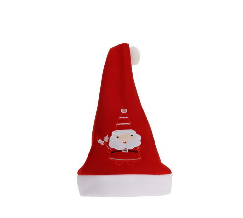 Xmas Hat, Polyester, 30X40cm, Red Knitted With White Brim